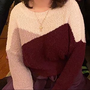 White/Purple Pullover Sweater